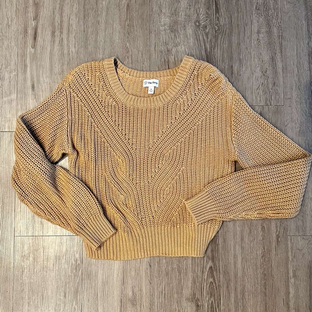 The Drop | Cable Front Cropped Sweater